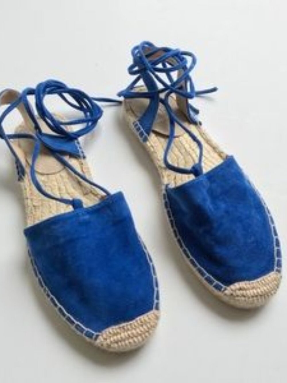 GAP blue suede wrap tie espadrilles 9 New NWOT ankle strap 9 NWOT